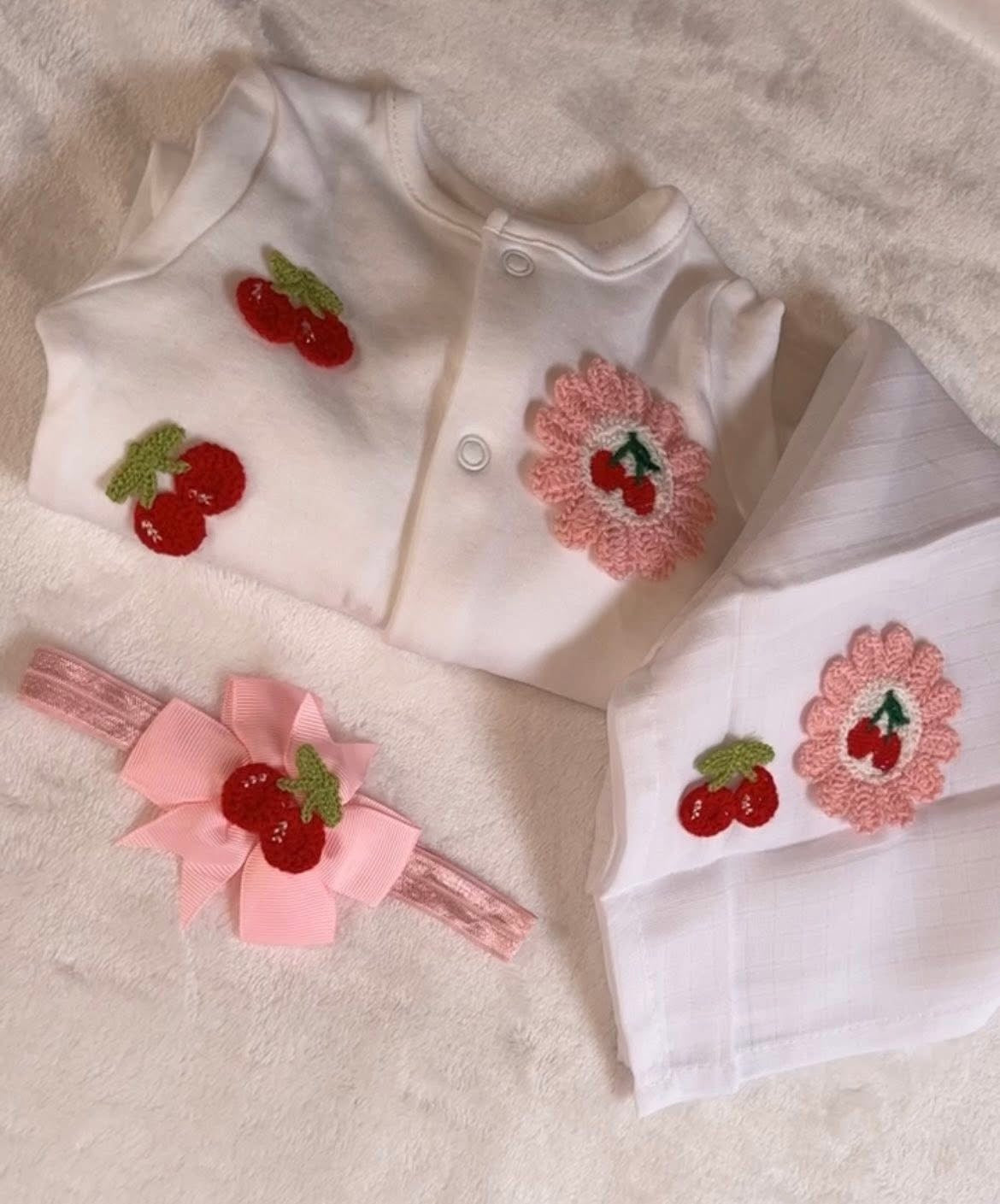 Cherry baby grow set
