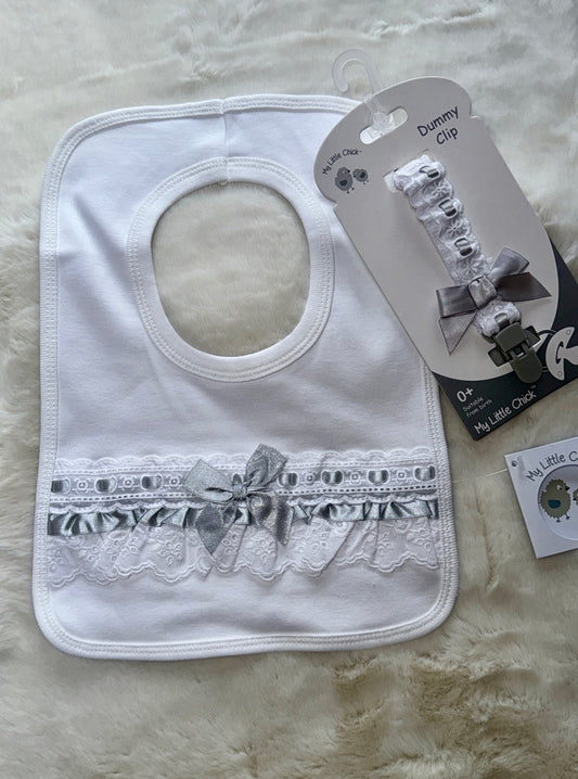 Spanish bib & dummy clip set