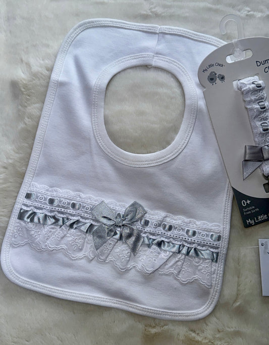 Spanish bib & dummy clip set